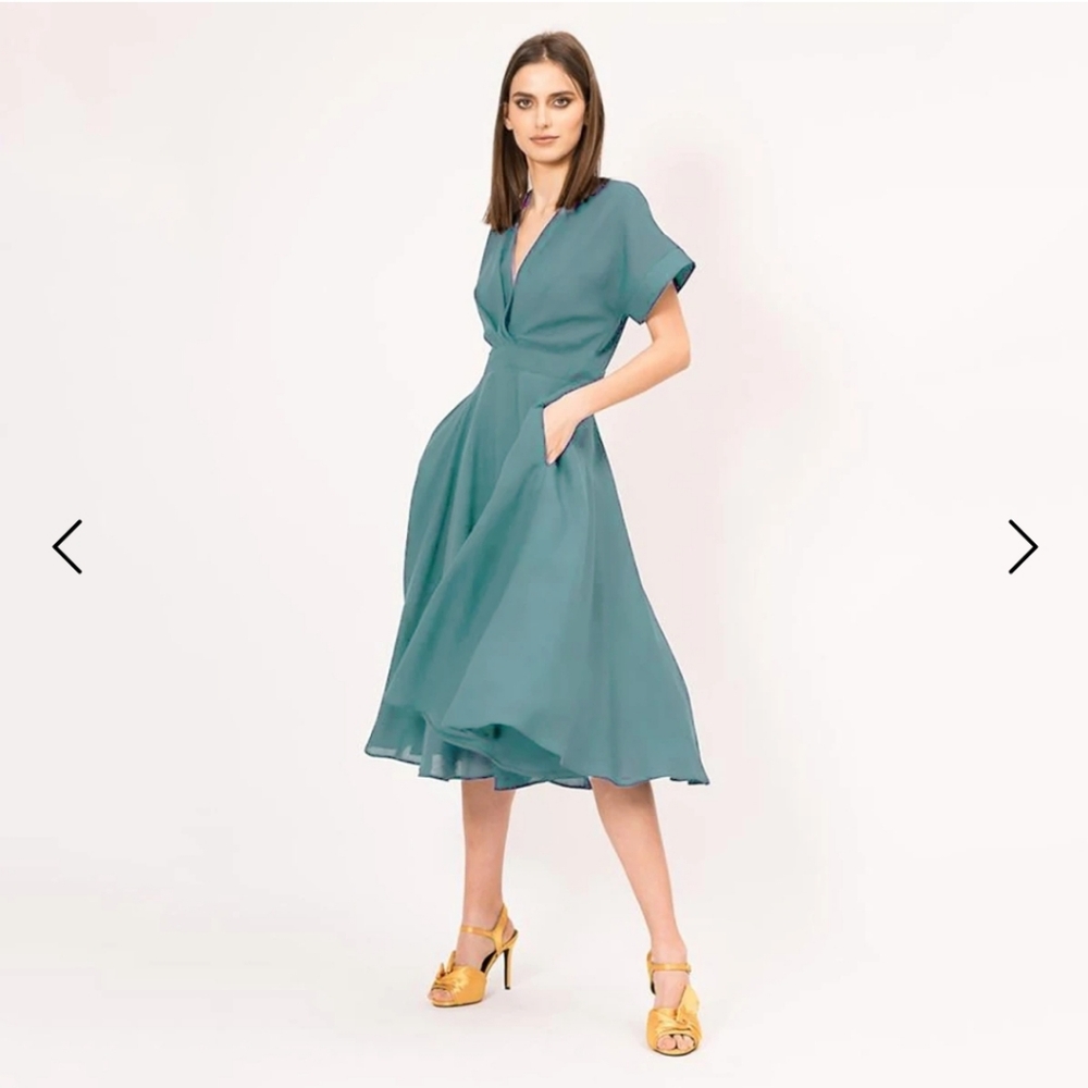 Wolf & Badger Midi Light Blue Cocktail Dress